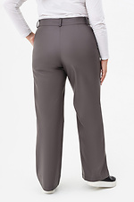 Жіночі широкі штани з еко-шкіри графітового кольору Garne 3041463 фото №14