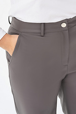 Женские широкие брюки из эко-кожи графитового цвета Garne 3041463 фото №15