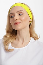 Трикотажна пов'язка на голову весняна жовтого кольору Garne 3040477 фото №1