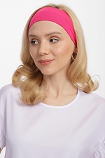 Трикотажная повязка на голову весенняя розового цвета Garne 3040481 фото №1