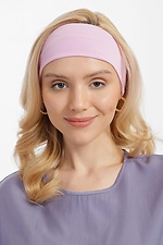 Трикотажная повязка на голову весенняя светло-фиолетового цвета Garne 3040484 фото №1