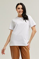 Белая хлопковая футболка оверсайз удлиненного кроя с брендовым логотипом Garne 9000519 фото №1
