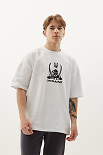 Хлопковая патриотрическая футболка LUXURY оверсайз белого цвета GEN 9000526 фото №1