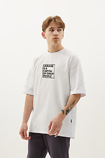 Хлопковая патриотрическая футболка LUXURY оверсайз белого цвета GEN 9000529 фото №4