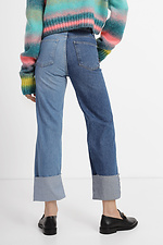 Двухцветные женские джинсы укороченного кроя  4014538 фото №3