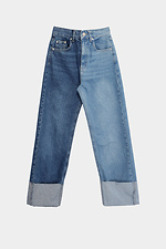 Двухцветные женские джинсы укороченного кроя  4014538 фото №6