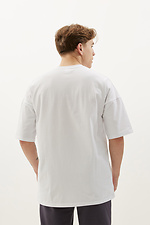 Бавовняна патріотрична футболка LUXURY оверсайз білого кольору GEN 9000539 фото №2