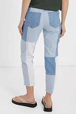 Двухцветные женские джинсы укороченного кроя  4014540 фото №3