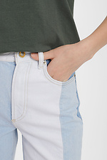 Двухцветные женские джинсы укороченного кроя  4014540 фото №4