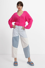 Цветные широкие джинсы укороченного кроя  4014548 фото №2