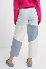 Цветные широкие джинсы укороченного кроя  4014548 фото №3