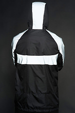 Черная куртка ветровка весенняя с рефлективными рукавами на молнии Custom Wear 8025548 фото №5