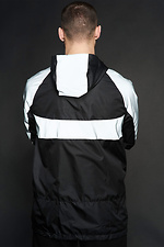 Черная куртка ветровка весенняя с рефлективными рукавами на молнии Custom Wear 8025548 фото №6