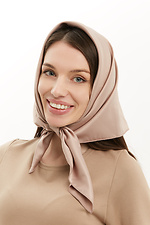 Шелковый платок FASHION бежевого цвета Garne 3500553 фото №1