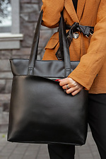 Чорна сумка шоппер із матової еко-шкіри SGEMPIRE 8015556 фото №2