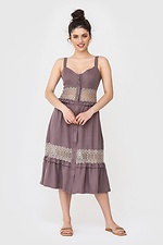 Літня лляна сукня DAPHNE в кантрі стилі з мереживом та рюшами Garne 3040566 фото №1