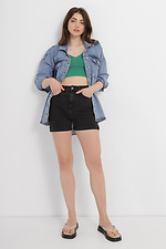 Тонка жіноча джинсова куртка варьонка на ґудзиках  4014573 фото №2