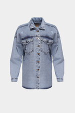 Тонка жіноча джинсова куртка варьонка на ґудзиках  4014573 фото №5