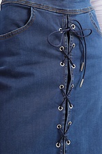 Длинная джинсовая юбка со шуровкой  4014584 фото №4