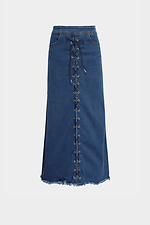 Длинная джинсовая юбка со шуровкой  4014584 фото №5