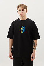 Хлопковая патриотрическая футболка LUXURY оверсайз черного цвета GEN 9000593 фото №1