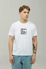 Мужская патриотрическая футболка LUXURY из белого хлопка GEN 9000600 фото №1