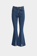 Кльошні сині джинси з розрізами спереду  4014603 фото №7