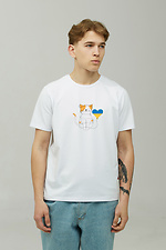 Мужская патриотрическая футболка LUXURY из белого хлопка GEN 9000611 фото №1