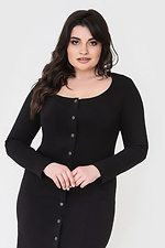 Чорна сукня REMA з довгими рукавами і широким декольте Garne 3040624 фото №4