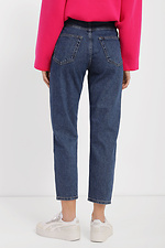 Высокие женские джинсы прямого кроя укороченные  4014625 фото №3