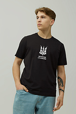 Мужская патриотрическая футболка LUXURY из черного хлопка GEN 9000644 фото №1