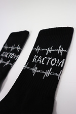 Високі бавовняні шкарпетки чорного кольору з білим принтом Custom Wear 8025663 фото №3