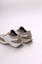 Жіночі демісезонні кросівки зі світлої натуральної шкіри  4205740 фото №3