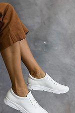 Шкіряні кросівки для міста в білому кольорі  8018741 фото №5