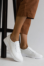 Шкіряні кросівки для міста в білому кольорі  8018741 фото №7