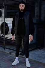 Черная куртка безрукавка на осень с высоким воротником Without 8048780 фото №1