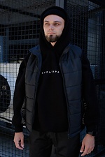 Черная куртка безрукавка на осень с высоким воротником Without 8048780 фото №2