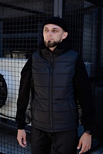 Черная куртка безрукавка на осень с высоким воротником Without 8048780 фото №4