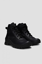 Черные высокие ботинки на осень из натуральной кожи  4205801 фото №2