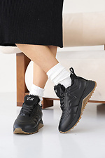Жіночі кросівки шкіряні чорні зимові  8019870 фото №7