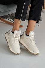 Жіночі кросівки шкіряні зимові молочні  8019871 фото №12