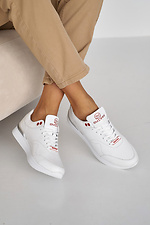 Жіночі кросівки шкіряні весняно-осінні білі  8019890 фото №4