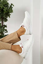 Жіночі кросівки шкіряні весняно-осінні білі  8019890 фото №5