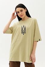 Бавовняна оверсайз футболка LUCAS з патріотичним принтом та широкими рукавами до ліктя Garne 9000892 фото №1