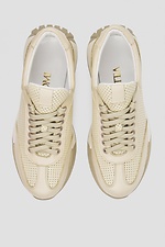 Жіночі світлі кросівки із натуральної перфорованої шкіри  4205904 фото №4