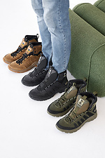 Мужские кожаные ботинки зимние черные  8019905 фото №2