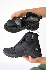 Мужские кожаные ботинки зимние черные  8019905 фото №4