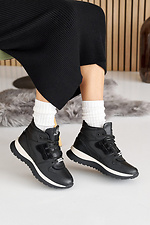 Женские кроссовки кожаные черные зимние  8019924 фото №11