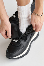 Женские кроссовки кожаные черные зимние  8019924 фото №15