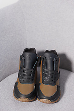 Кросівки шкіряні зимові чорно-коричневі  8019931 фото №2